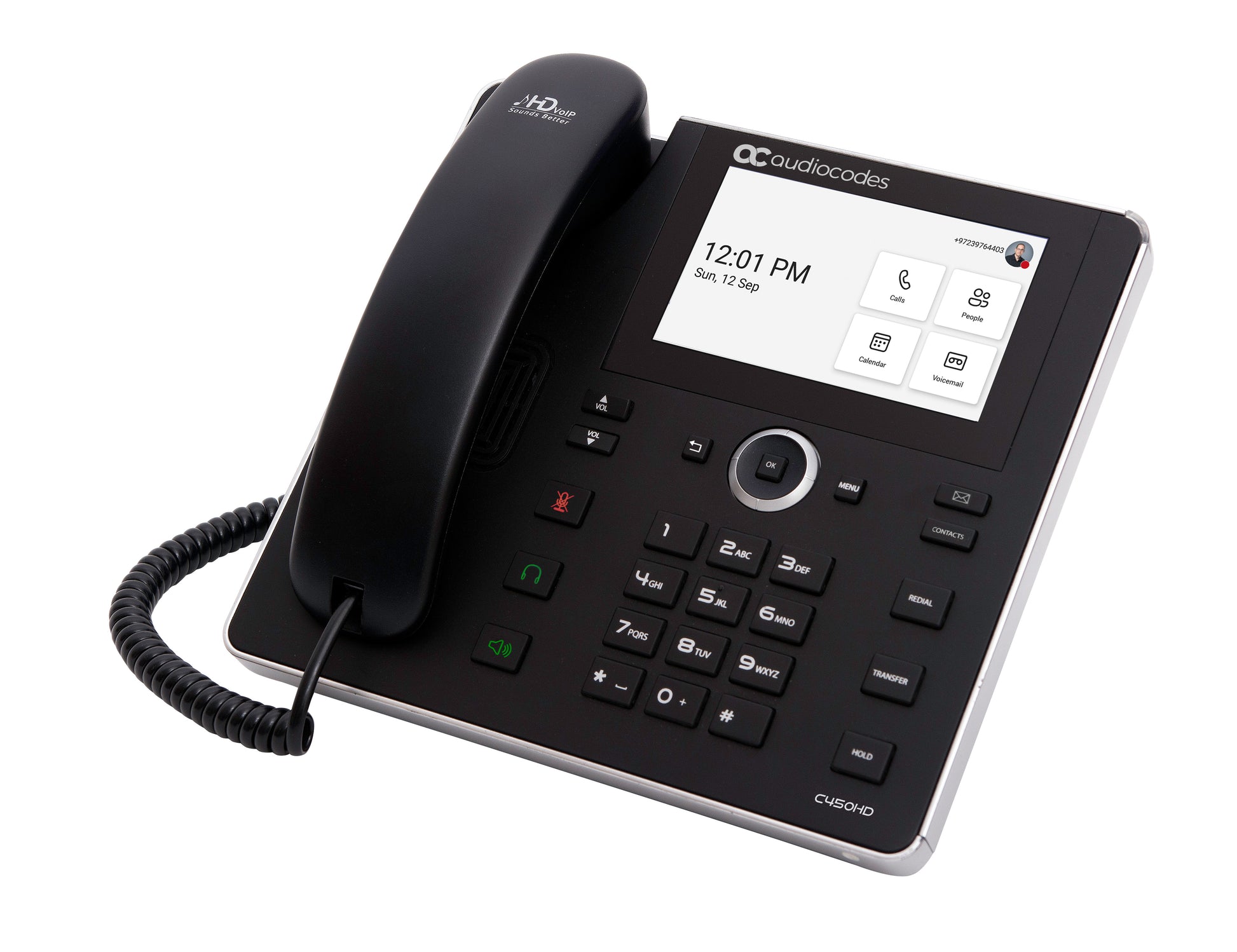 AudioCodes C450HD IP phone Black 8 lines TFT
