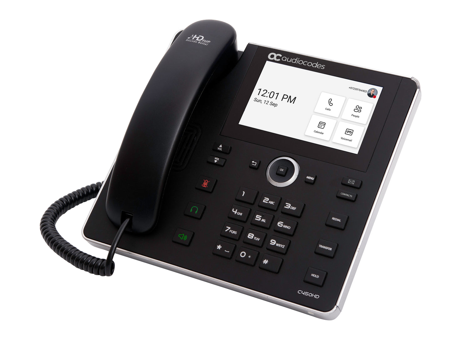 AudioCodes C450HD IP phone Black 8 lines TFT Wi-Fi
