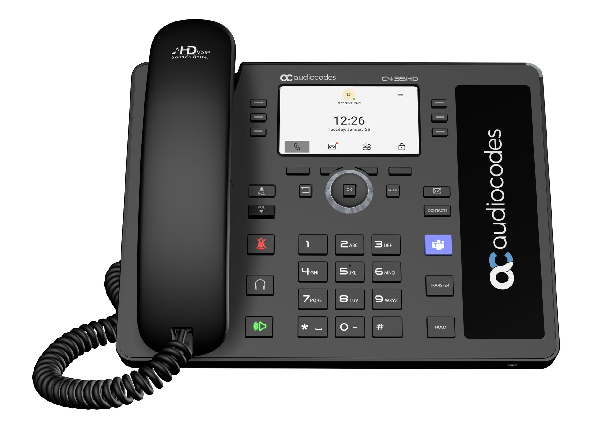AudioCodes C435HD IP phone Black LCD
