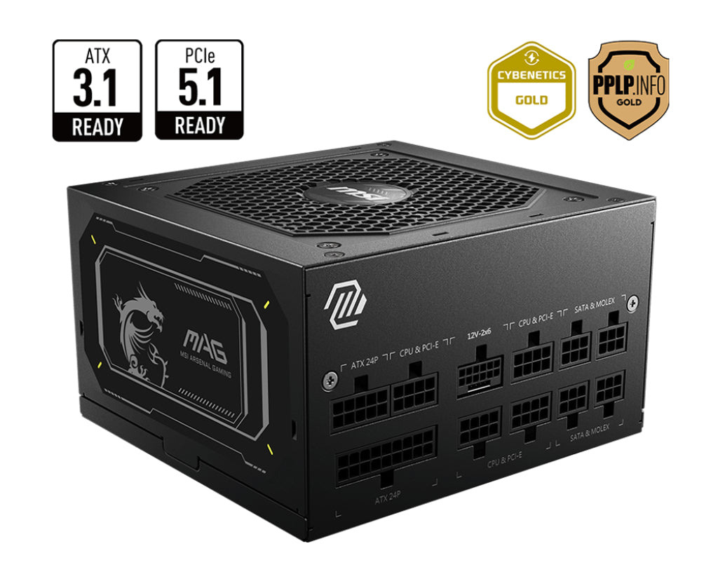 MSI MAG A850GL PCIE5 II power supply unit 850 W 20+4 pin ATX ATX Black