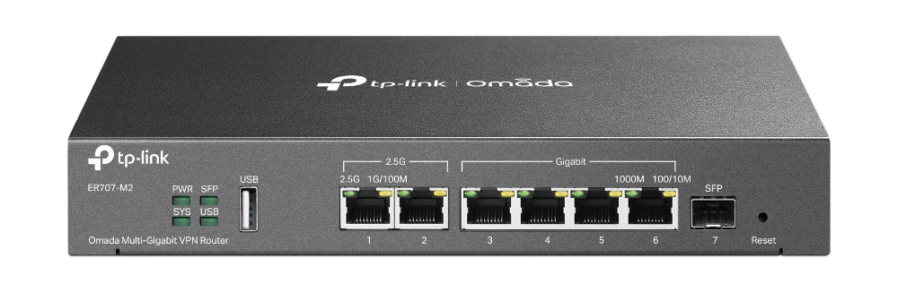 TP-Link Omada ER707-M2 wired router 2.5 Gigabit Ethernet, Fast Ethernet, Gigabit Ethernet Black
