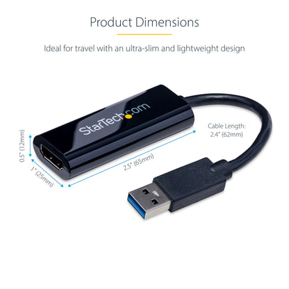 StarTech.com USB32HDES USB graphics adapter 1920 x 1200 pixels Black