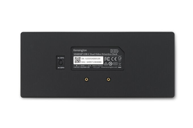 Kensington SD4855P USB-C 10Gbps Dual Video Driverless Docking Station - 100W PD - DP++/HDMI (DFS)