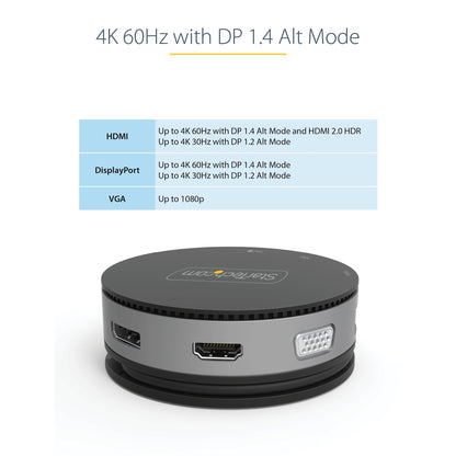 StarTech.com DKT31CHDVCM laptop dock/port replicator Wired USB 3.2 Gen 2 (3.1 Gen 2) Type-C Black, Gray
