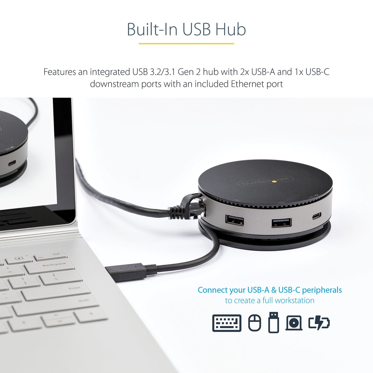 StarTech.com DKT31CHDVCM laptop dock/port replicator Wired USB 3.2 Gen 2 (3.1 Gen 2) Type-C Black, Gray