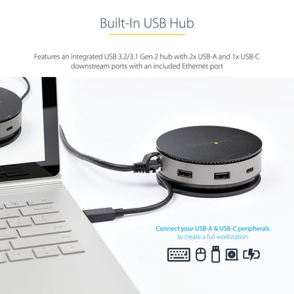 StarTech.com DKT31CHDVCM laptop dock/port replicator Wired USB 3.2 Gen 2 (3.1 Gen 2) Type-C Black, Gray