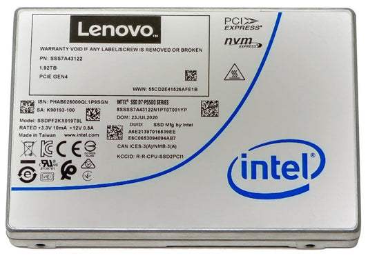 Lenovo 4XB7A17147 internal solid state drive 7.68 TB U.2 PCI Express 4.0 NVMe TLC 3D NAND