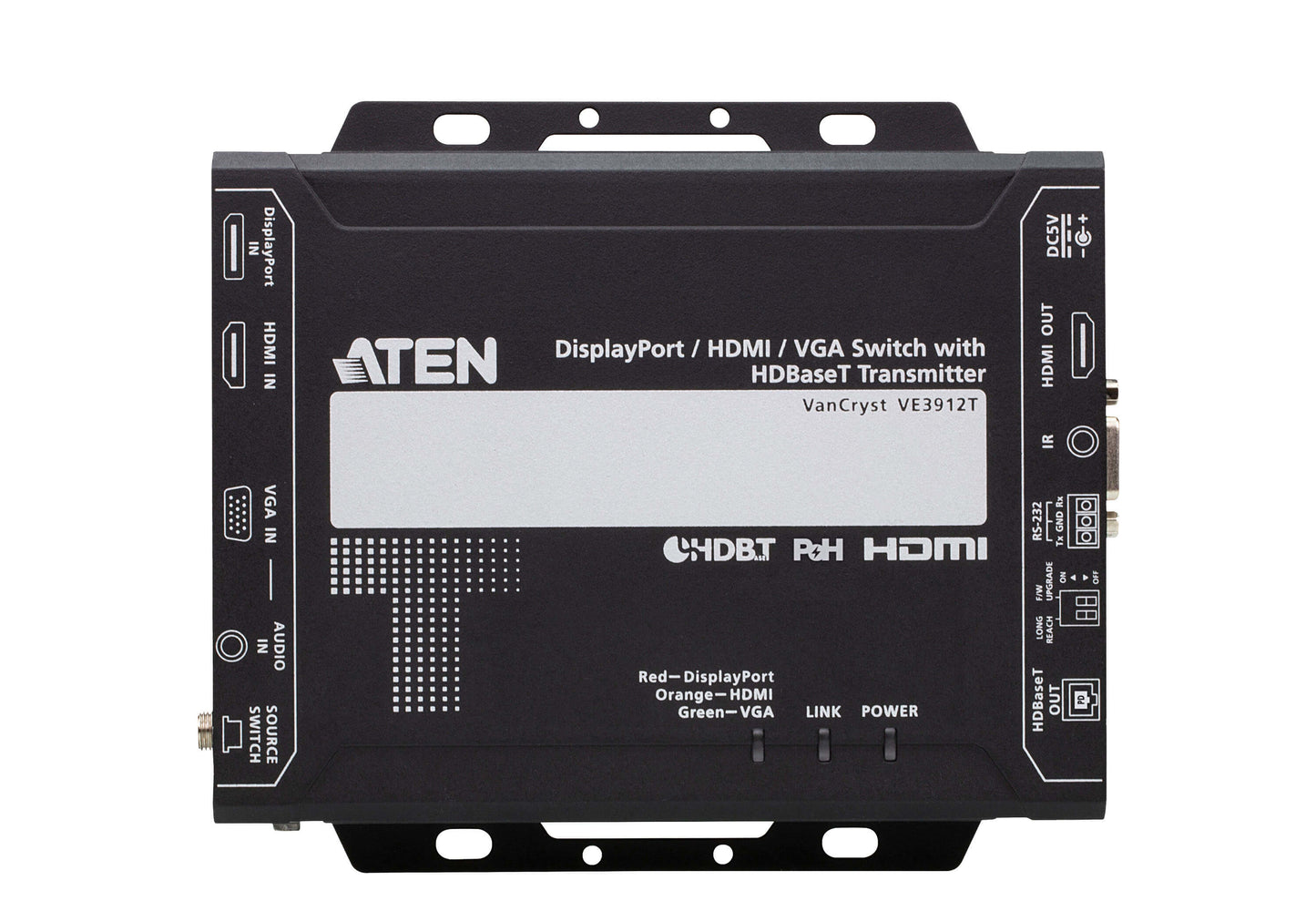 ATEN VE3912T AV extender AV transmitter Black