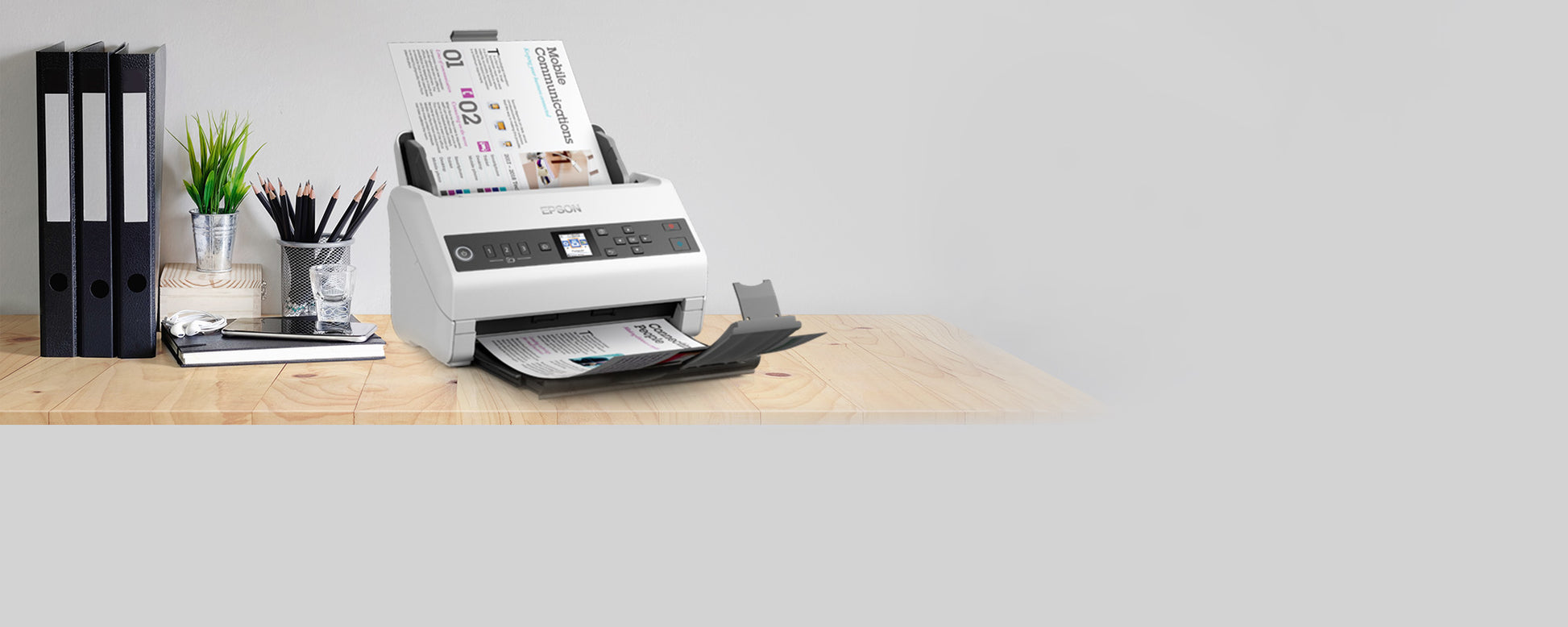 Epson DS-730N Sheet-fed scanner 600 x 600 DPI A4 Black, Gray