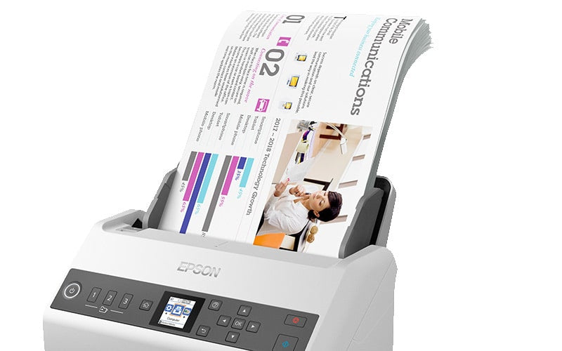 Epson DS-730N Sheet-fed scanner 600 x 600 DPI A4 Black, Gray