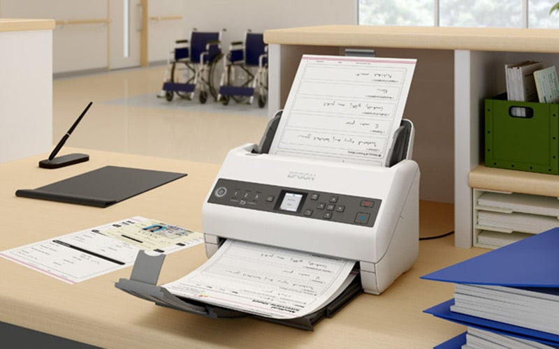 Epson DS-730N Sheet-fed scanner 600 x 600 DPI A4 Black, Gray