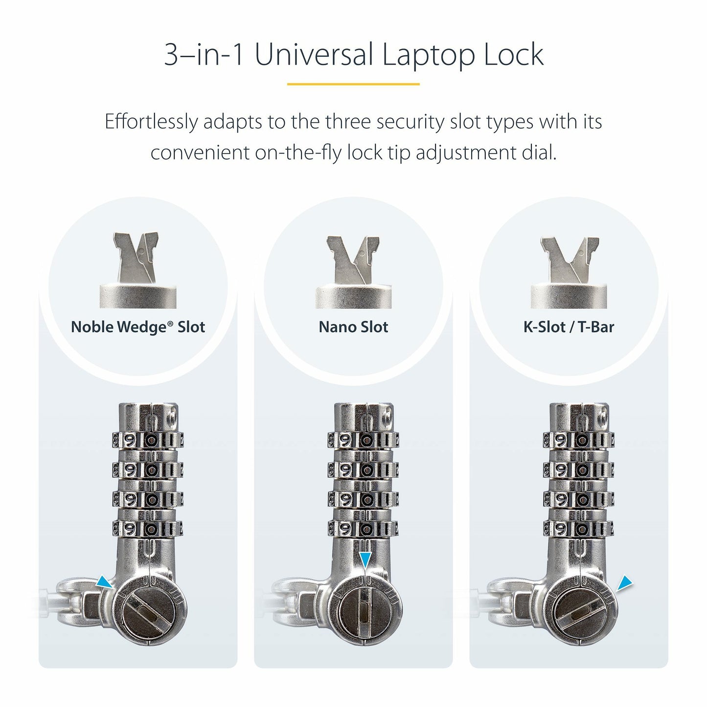 StarTech.com UNIVKA25-LAPTOP-LOCK cable lock Black 78.7" (2 m)