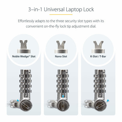 StarTech.com UNIVKA25-LAPTOP-LOCK cable lock Black 78.7" (2 m)