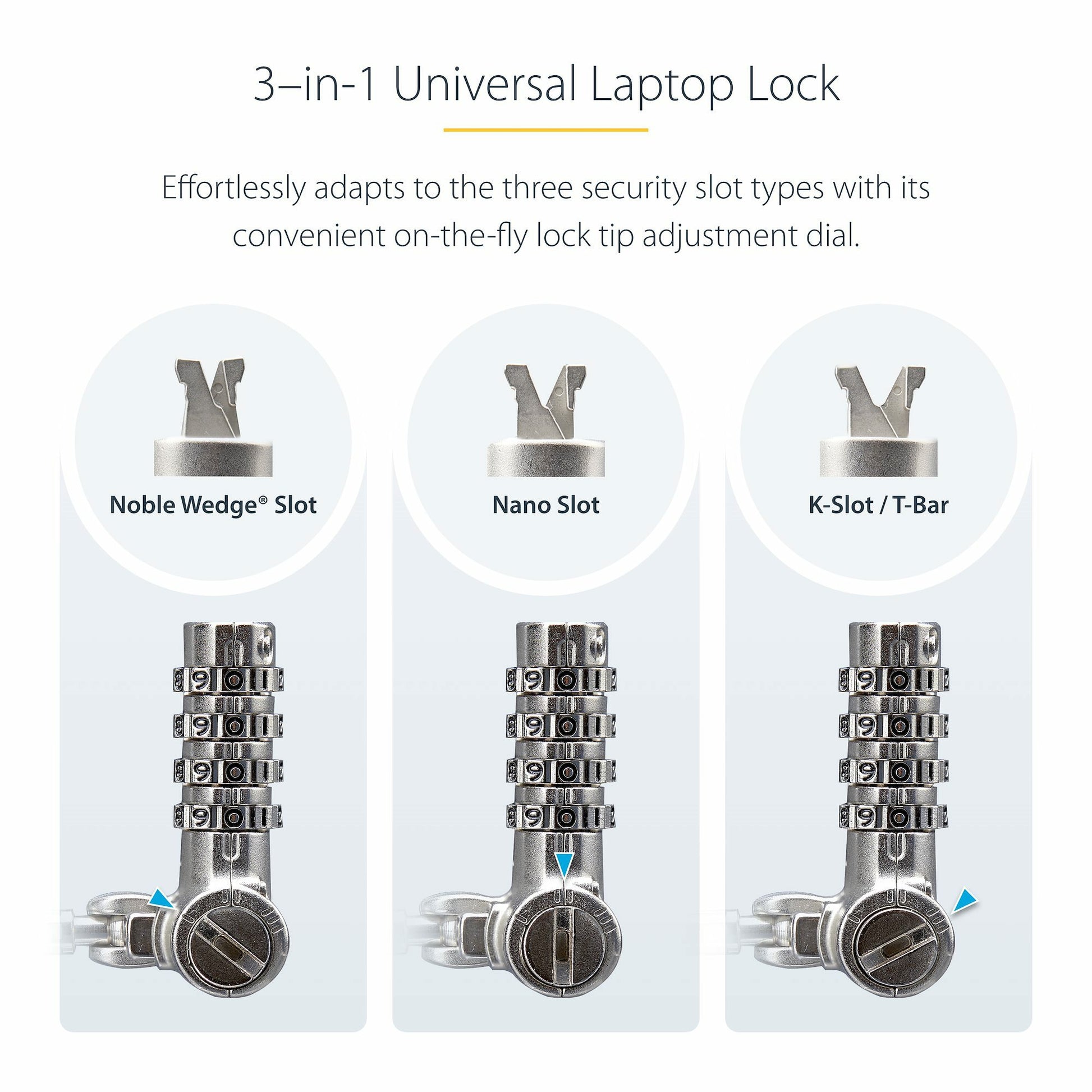 StarTech.com UNIVCS25-LAPTOP-LOCK cable lock Black, Silver 78.7" (2 m)
