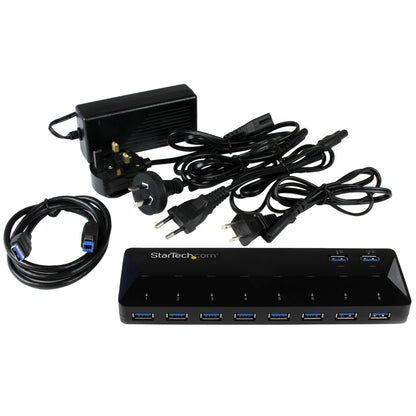 StarTech.com ST103008U2C interface hub USB 3.2 Gen 1 (3.1 Gen 1) Type-B 5000 Mbit/s Black