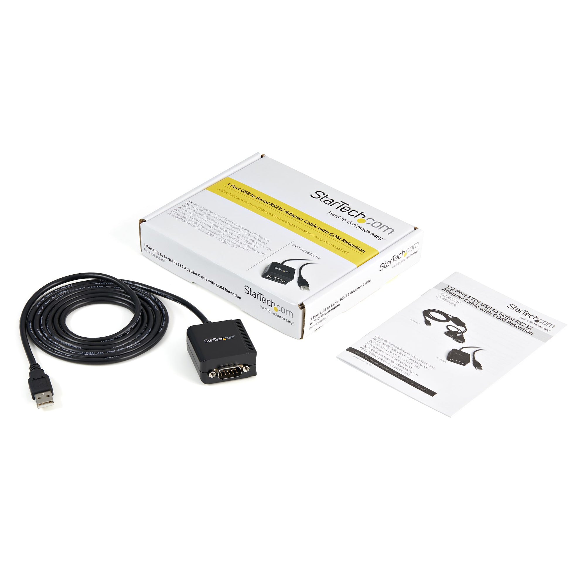 StarTech.com ICUSB2321F cable gender changer DB-9 USB 2.0 A Black