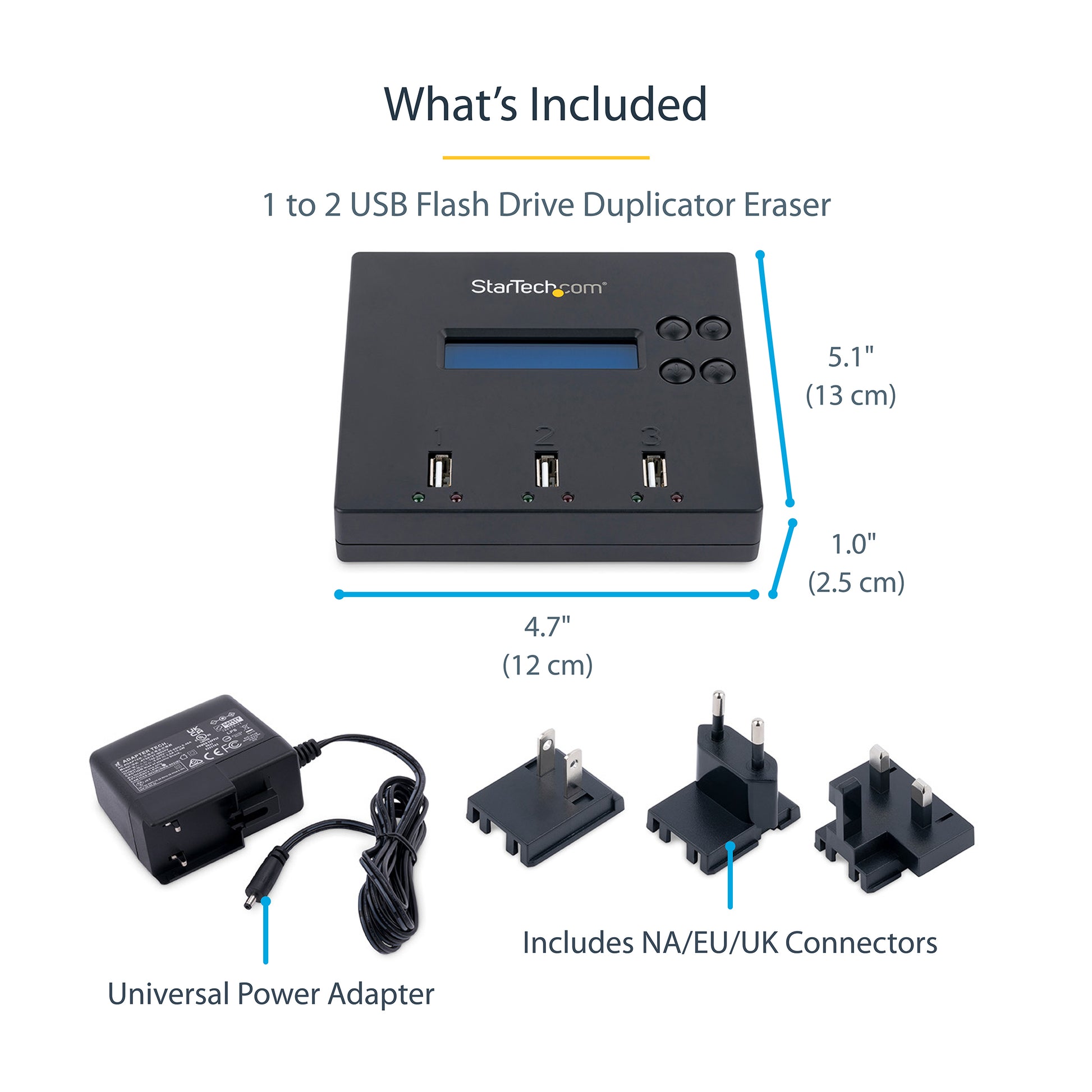StarTech.com USBDUP12 media duplicator USB flash drive duplicator Blue 2 copies