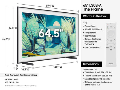 Samsung The Frame QN65LS03FAF 65" 4K Ultra HD Smart TV Wi-Fi Black