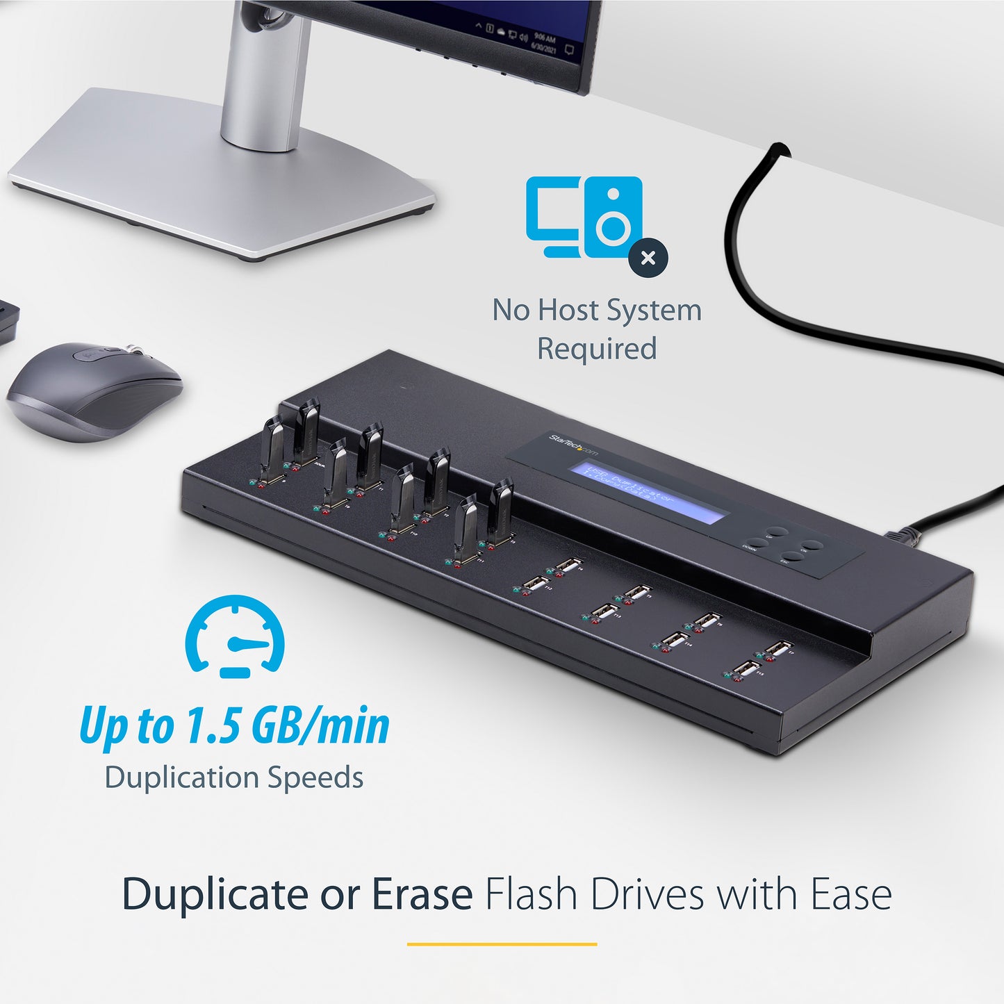 StarTech.com USBDUPE115 media duplicator USB flash drive duplicator Black 15 copies