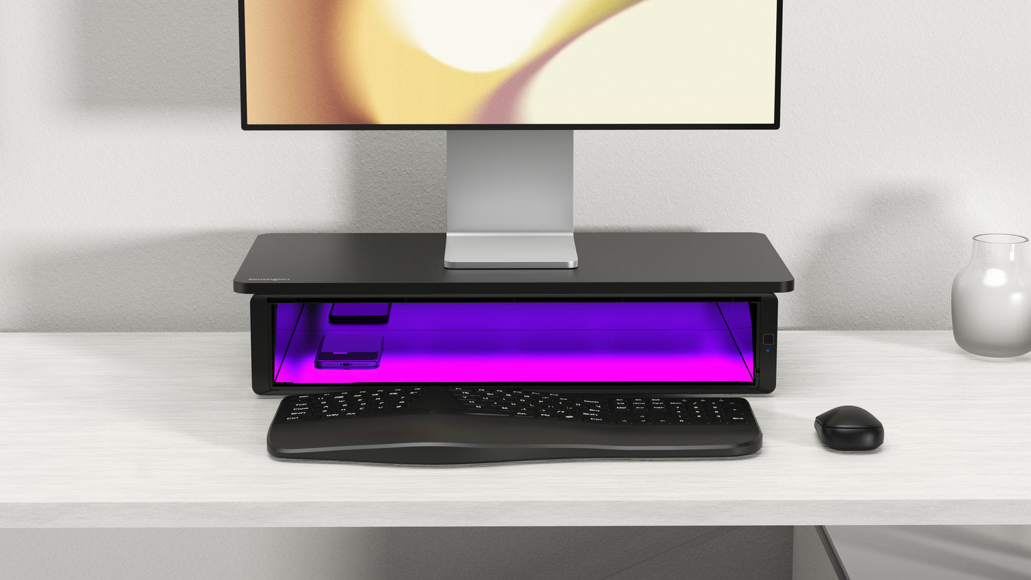Kensington UVStand™ Monitor Stand with UVC Sanitization Compartment