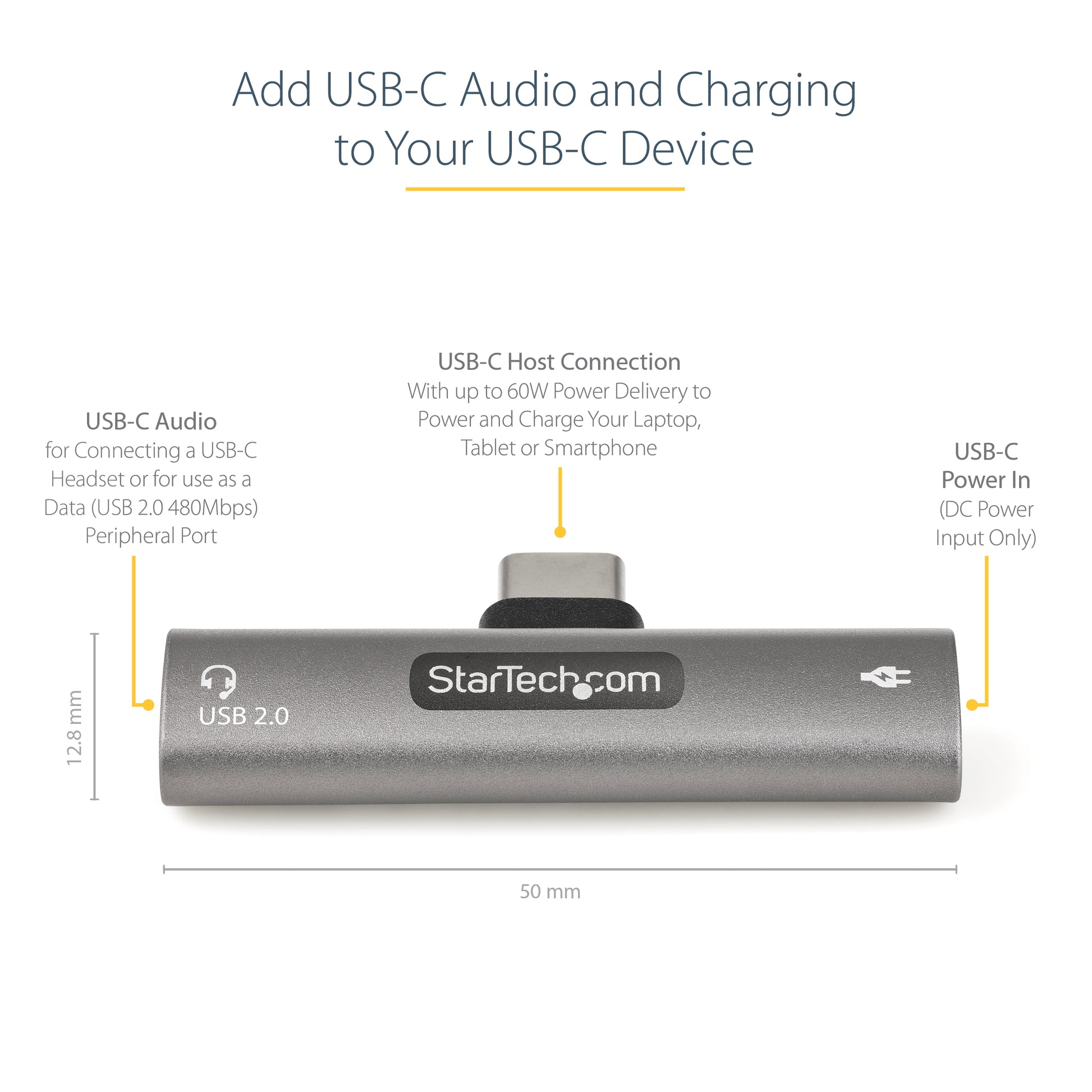 StarTech.com CDP2CAPDM laptop dock/port replicator USB 2.0 Type-C Silver