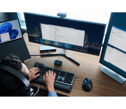 Kensington MK7500F QuietType Pro keyboard Home/Office USB + RF Wireless + Bluetooth QWERTY US English Aluminum, Black