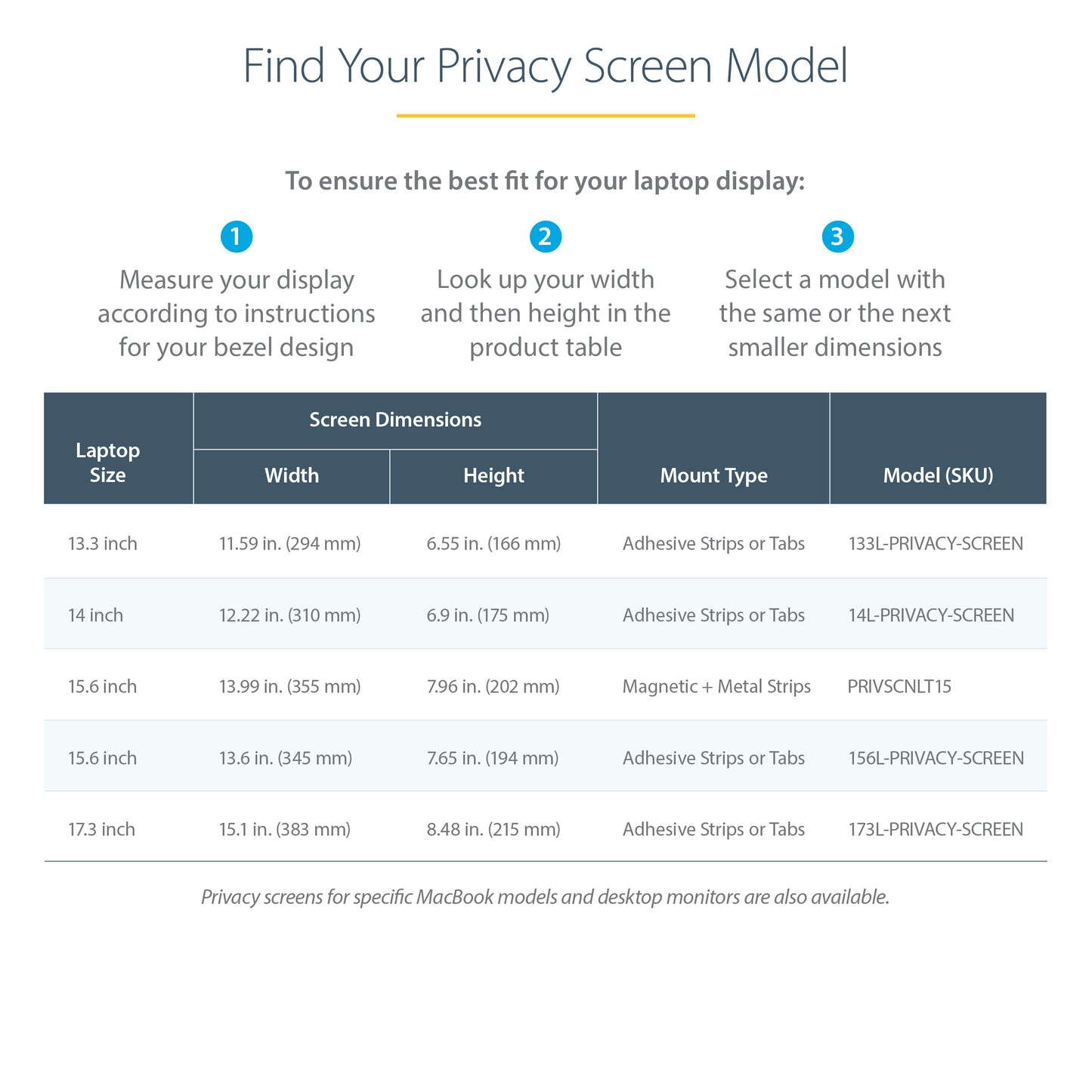 StarTech.com 156G-PRIVACY-SCREEN display privacy filters 15.6" Laptop Frameless display privacy filter