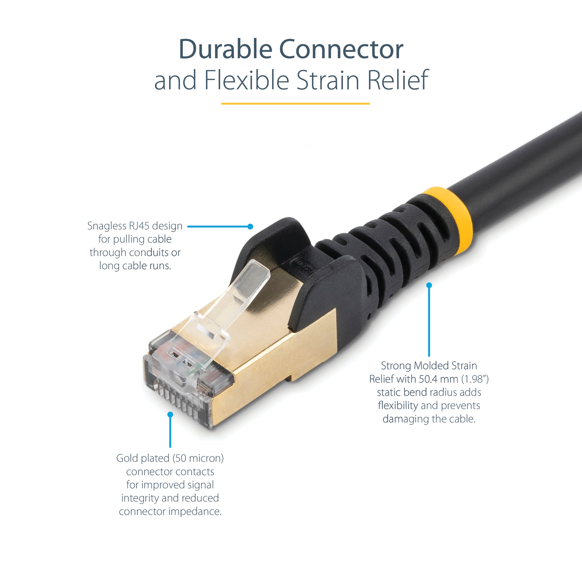 StarTech.com C6ASPAT25BK networking cable Black 299.2" (7.6 m) Cat6a