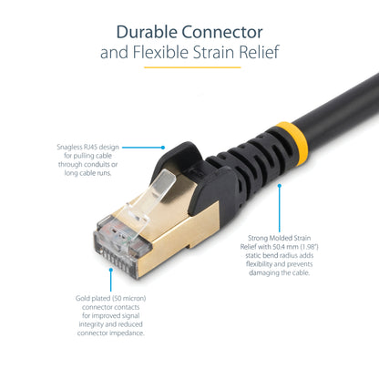 StarTech.com C6ASPAT25BK networking cable Black 299.2" (7.6 m) Cat6a