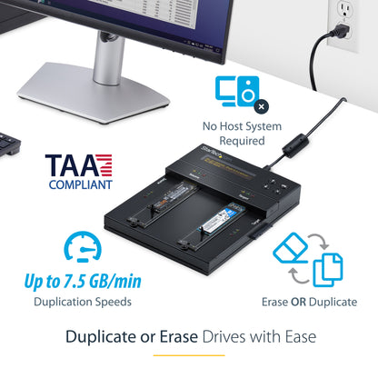 StarTech.com SM2DUPE11 media duplicator HDD/SSD duplicator Black 1 copies