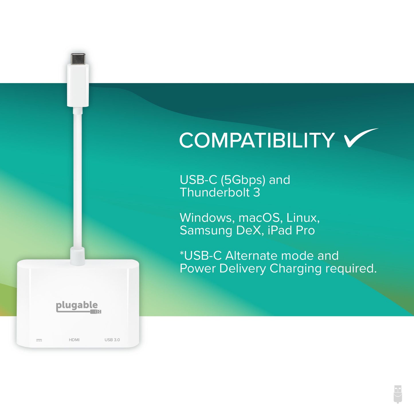 Plugable Technologies USBC-MD103 laptop dock/port replicator Wired USB Type-C White