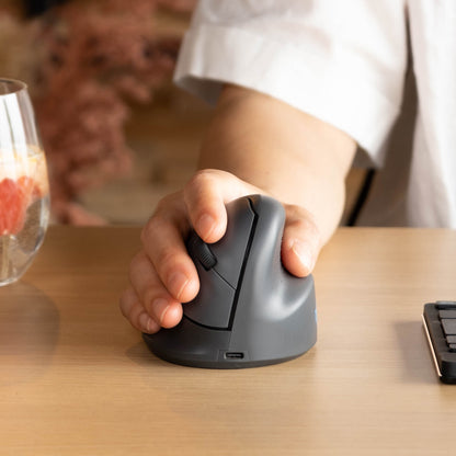 R-Go Tools Vertical mouse R-Go HE Basic, medium (hand size ? 185 mm), right-handed, Bluetooth, grey