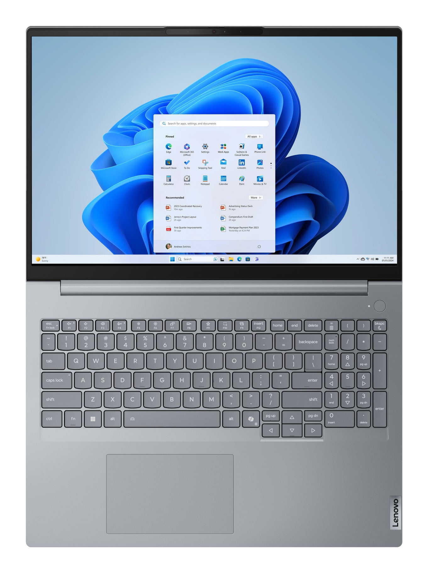 Lenovo ThinkBook 16 G8 IAL Intel Core Ultra 7 255H Laptop 16" Touchscreen WUXGA 16 GB DDR5-SDRAM 512 GB SSD Wi-Fi 6E (802.11ax) Windows 11 Pro Gray