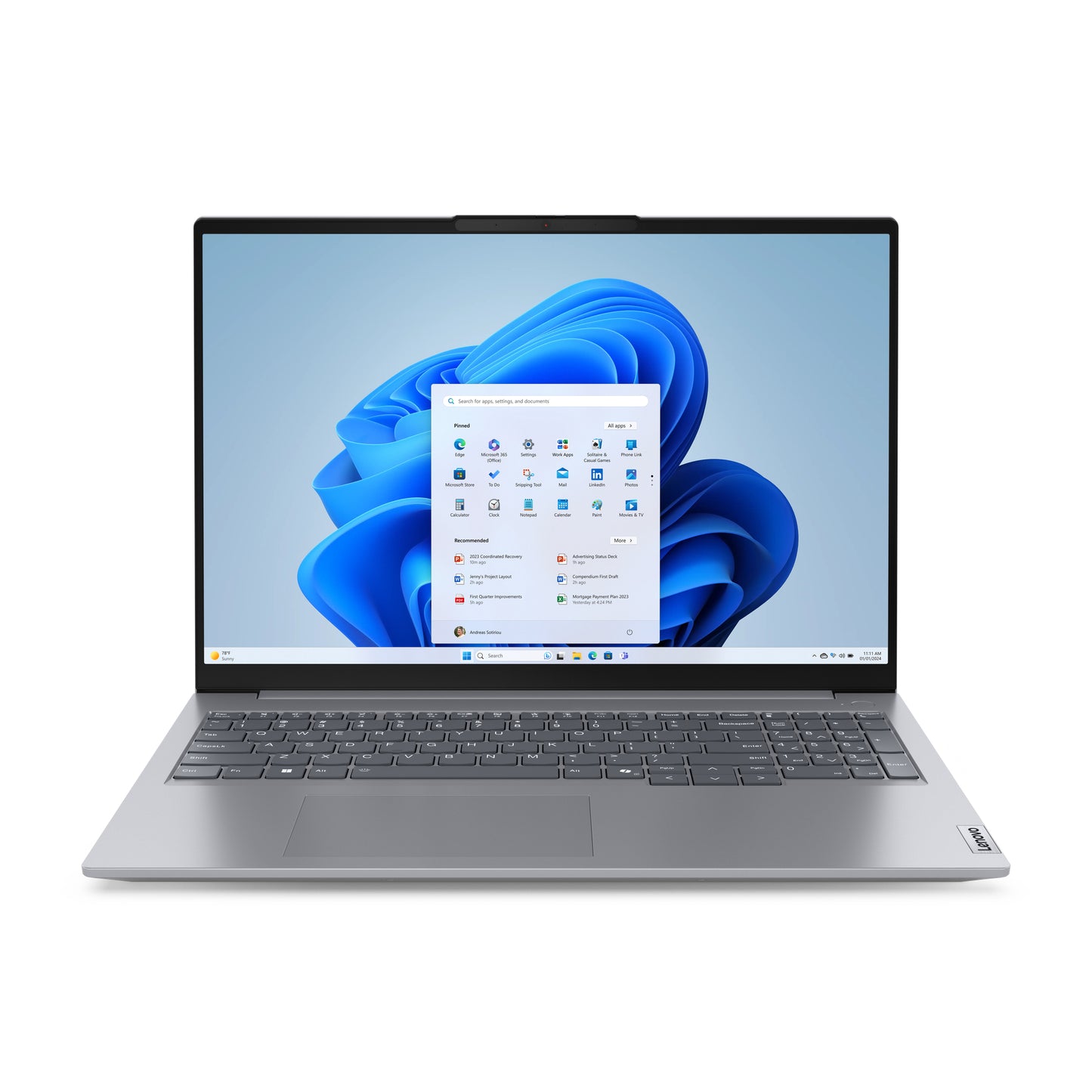 Lenovo ThinkBook 16 G7 ARP AMD Ryzen™ 7 7735HS Laptop 16" WUXGA 16 GB DDR5-SDRAM 512 GB SSD Wi-Fi 6 (802.11ax) Windows 11 Pro English Gray