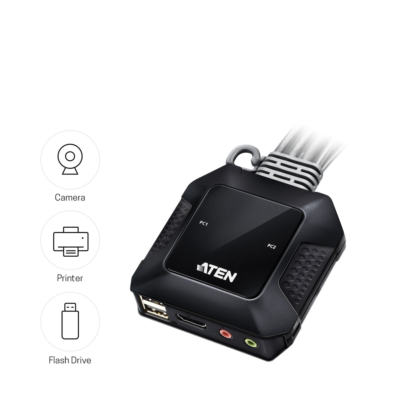 ATEN CS22H KVM switch Black