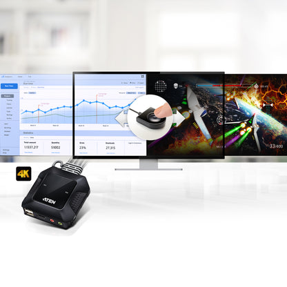 ATEN CS22H KVM switch Black