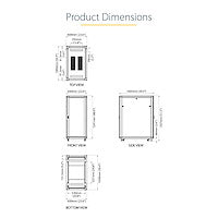 StarTech.com RK2536BKF rack cabinet 25U Freestanding rack Black