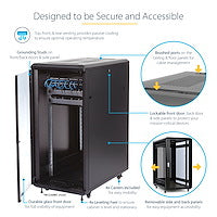 StarTech.com RK2536BKF rack cabinet 25U Freestanding rack Black