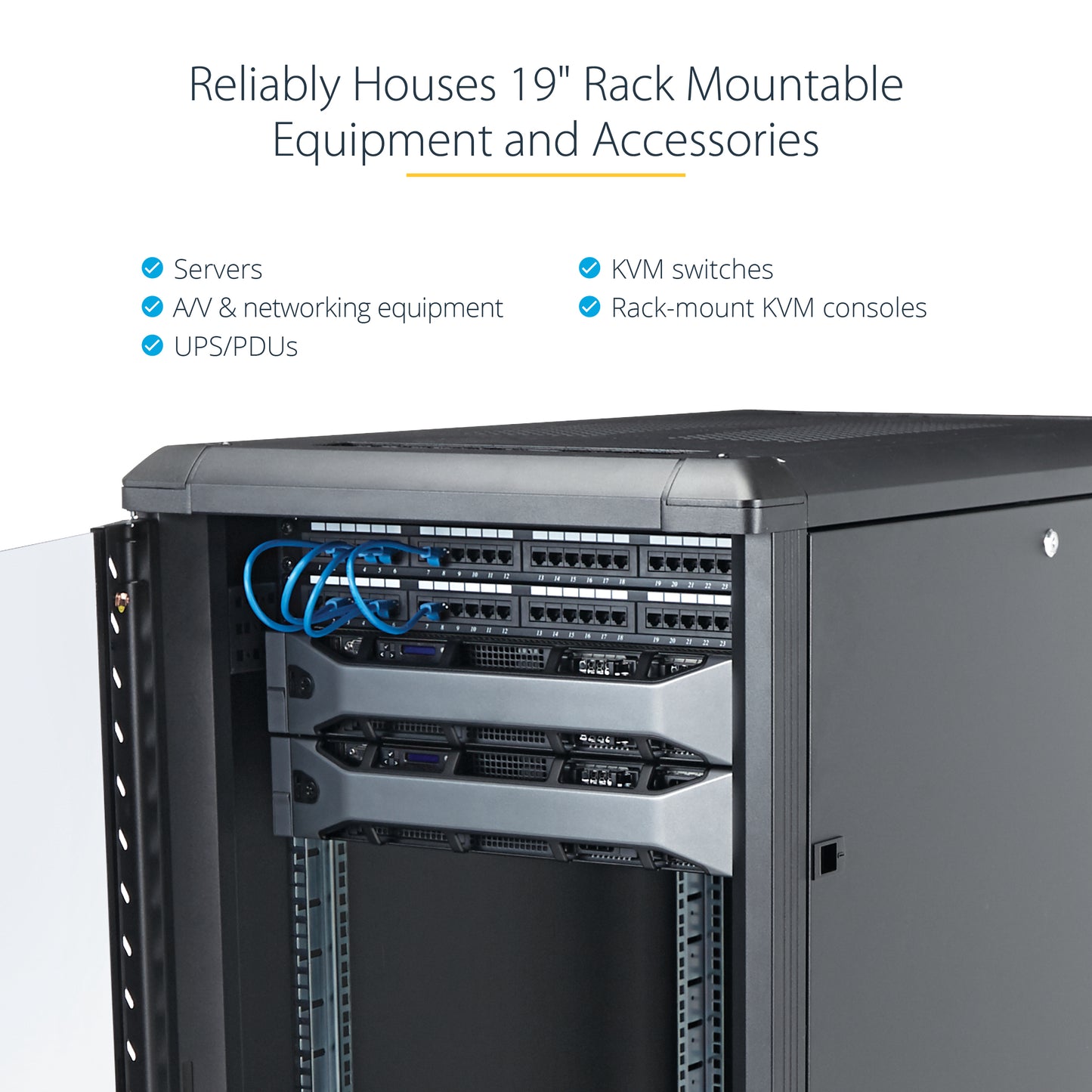 StarTech.com RK2536BKF rack cabinet 25U Freestanding rack Black