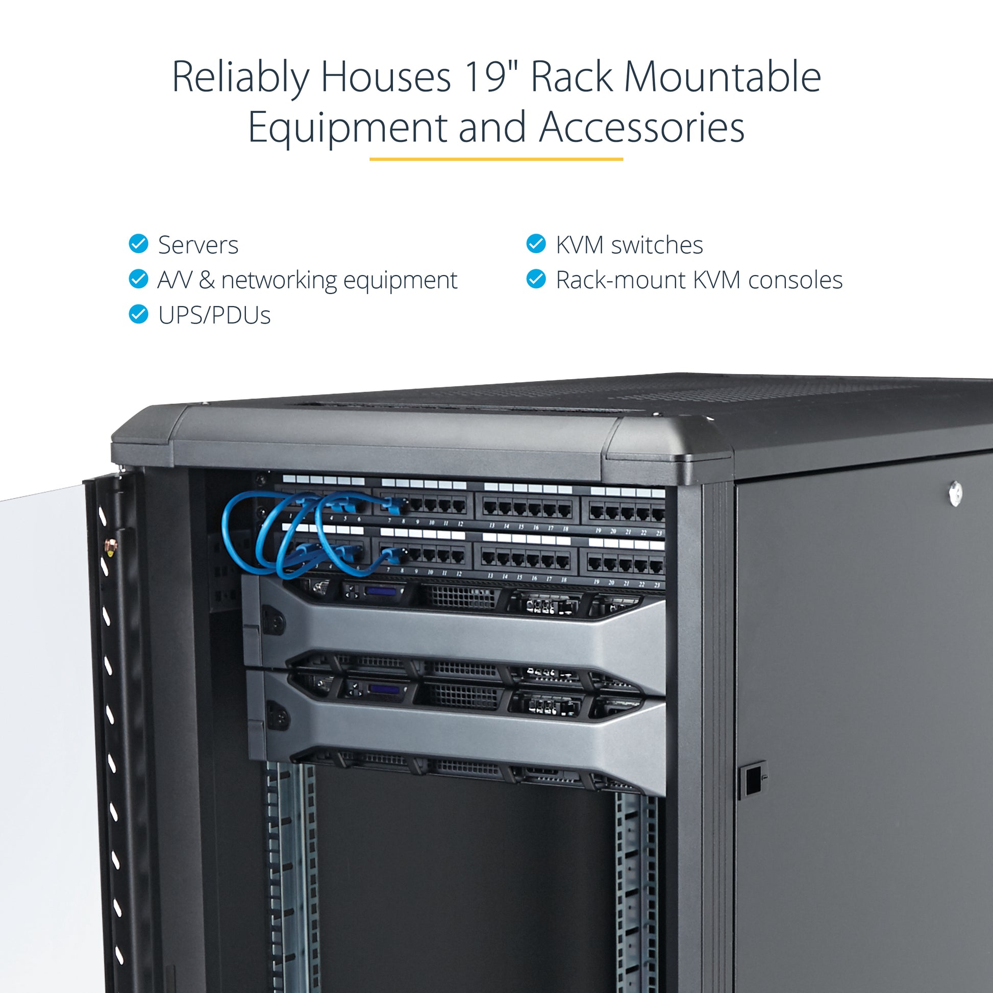 StarTech.com RK2536BKF rack cabinet 25U Freestanding rack Black