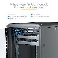 StarTech.com RK2536BKF rack cabinet 25U Freestanding rack Black