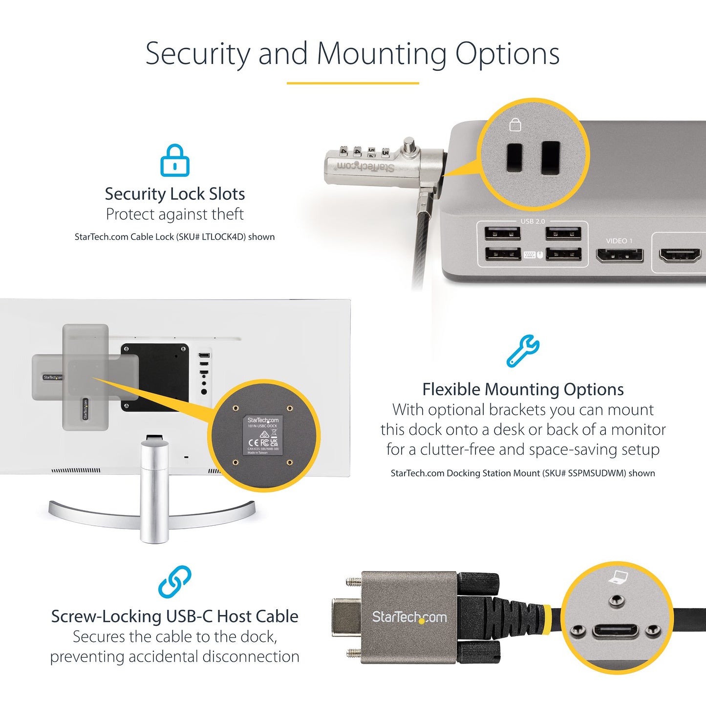 StarTech.com 101N-USBC-DOCK laptop dock/port replicator Wired USB 3.2 Gen 1 (3.1 Gen 1) Type-C Gray