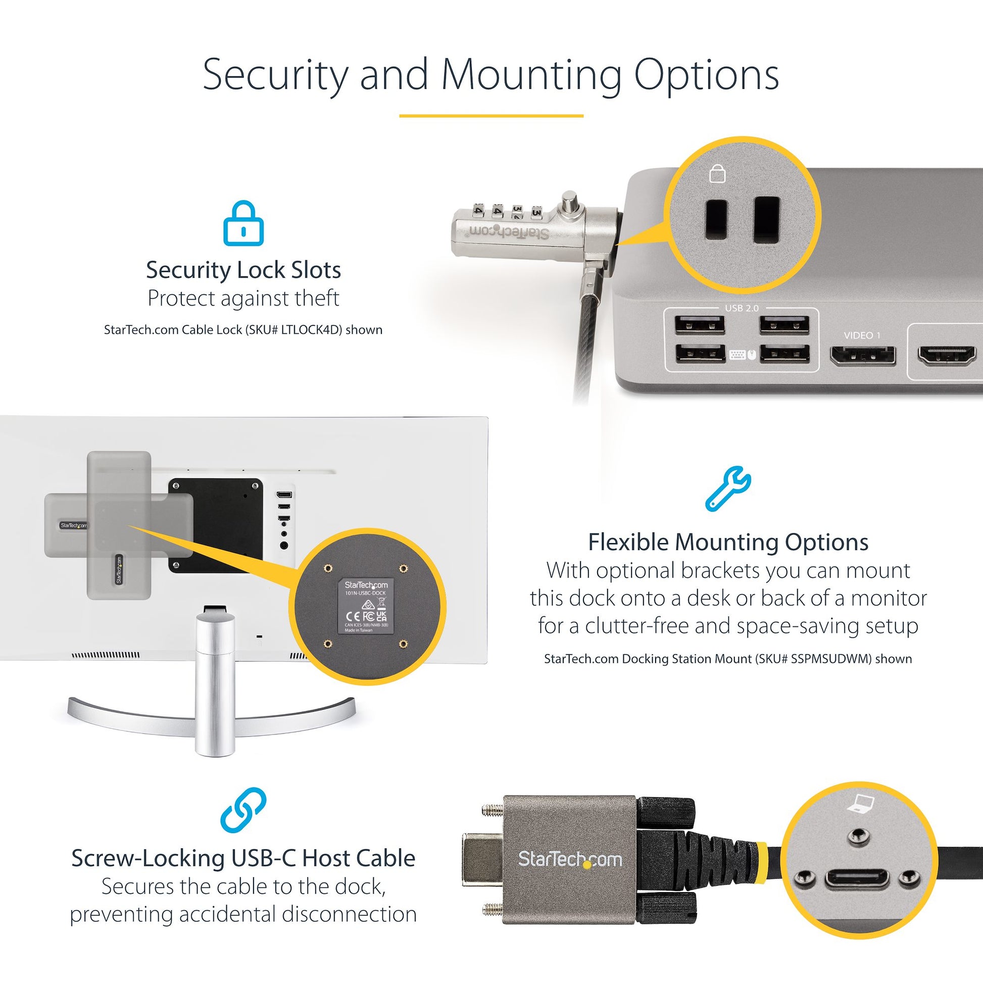 StarTech.com 101N-USBC-DOCK laptop dock/port replicator Wired USB 3.2 Gen 1 (3.1 Gen 1) Type-C Gray