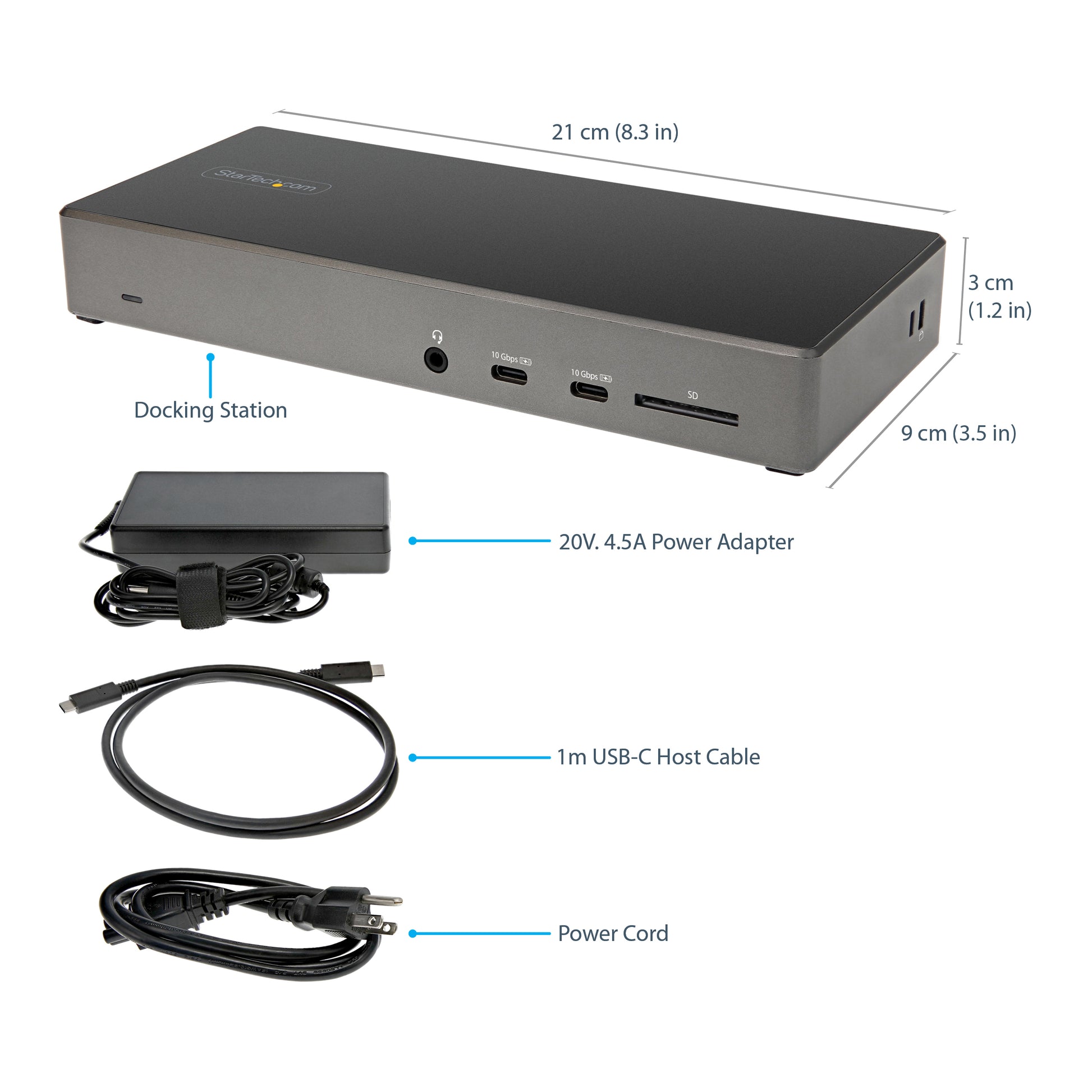StarTech.com DK31C2DHSPD laptop dock/port replicator Wired USB 3.2 Gen 2 (3.1 Gen 2) Type-C Black, Gray
