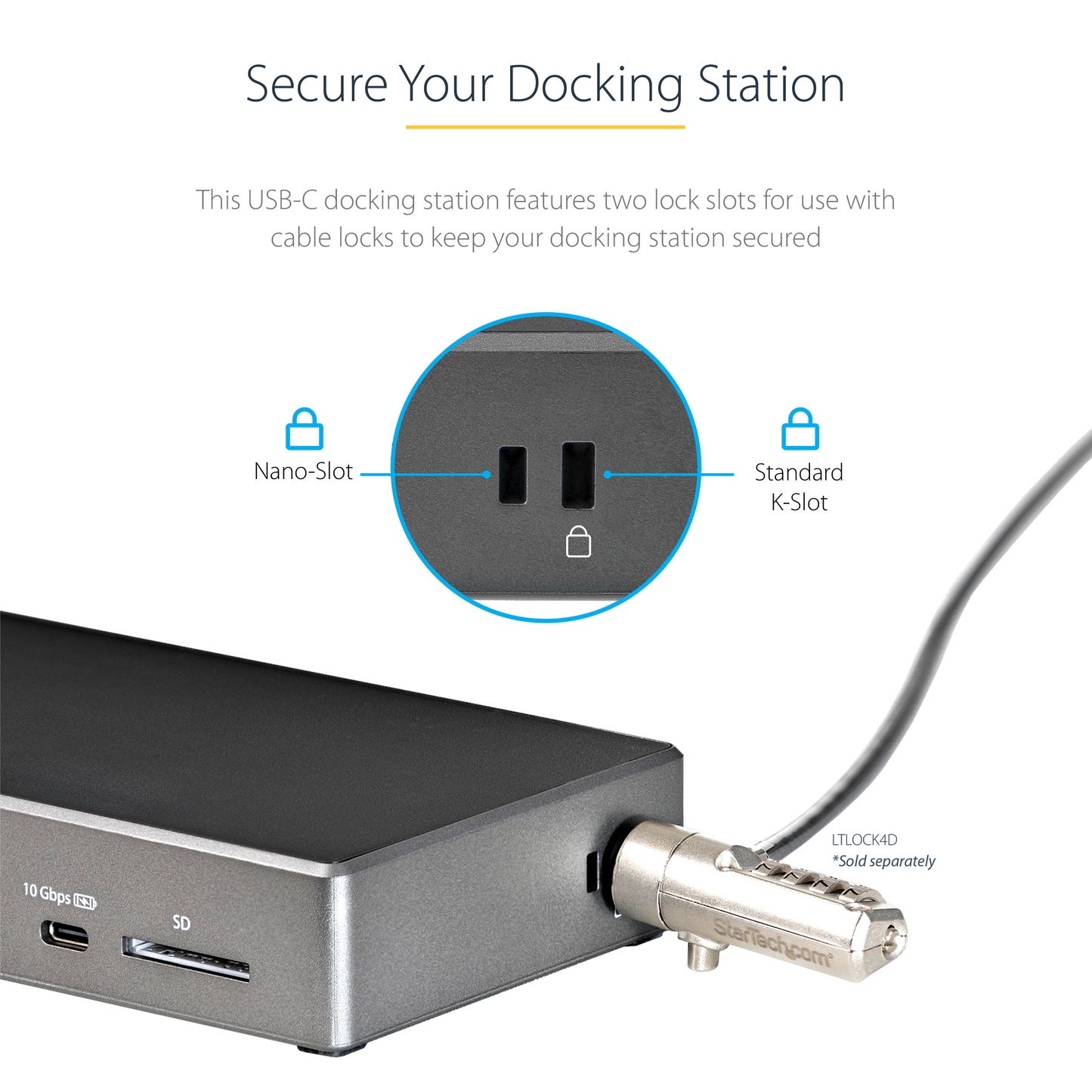 StarTech.com DK31C2DHSPD laptop dock/port replicator Wired USB 3.2 Gen 2 (3.1 Gen 2) Type-C Black, Gray