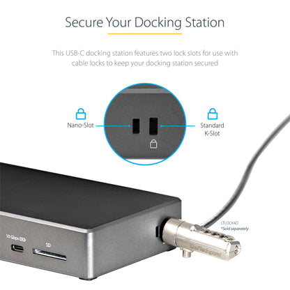 StarTech.com DK31C2DHSPD laptop dock/port replicator Wired USB 3.2 Gen 2 (3.1 Gen 2) Type-C Black, Gray