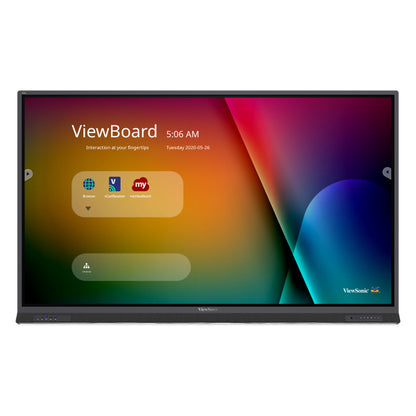 Viewsonic IFP6552 signage display 65" LCD Wi-Fi 400 cd/m² 4K Ultra HD Black Touchscreen Built-in processor Android