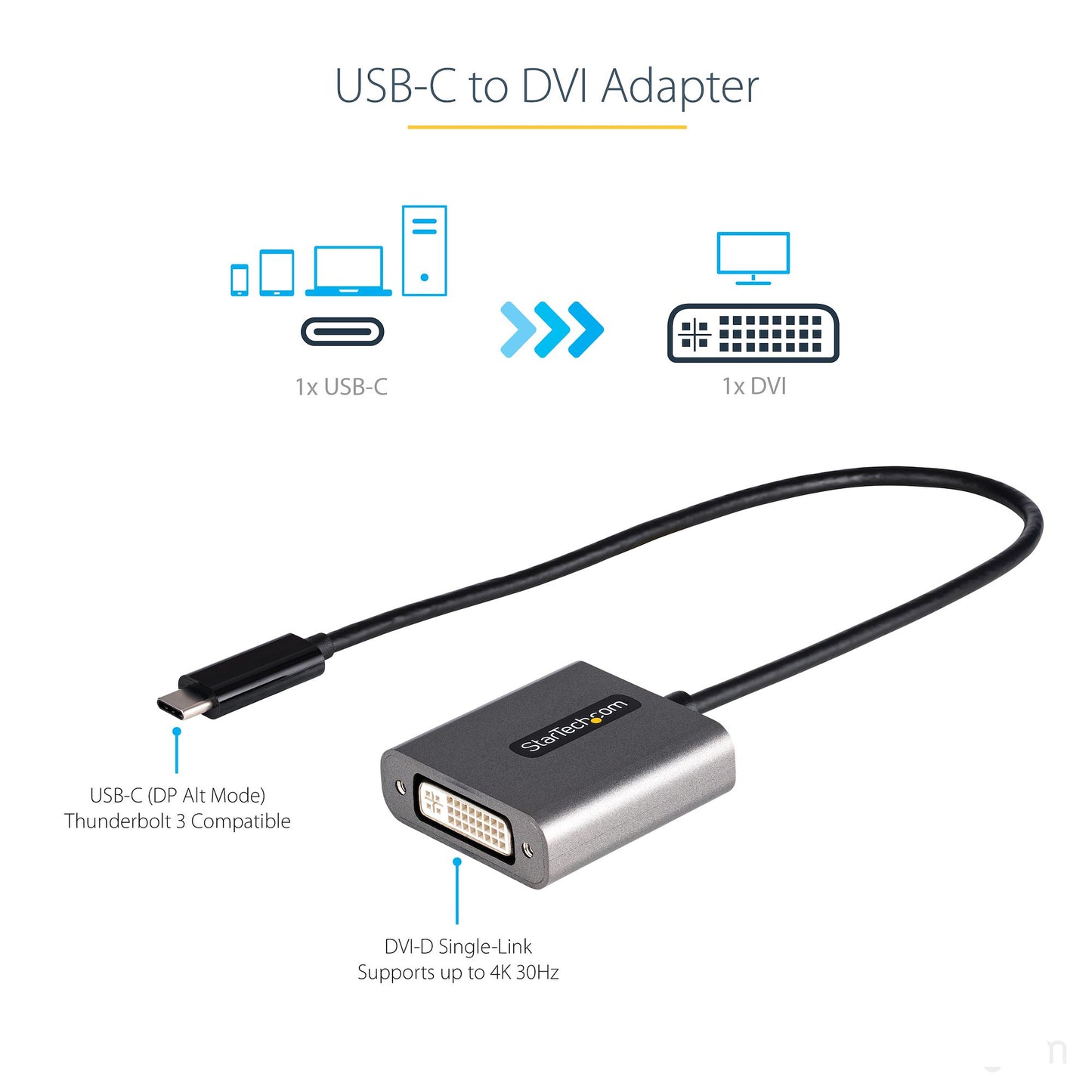 StarTech.com CDP2DVIEC USB graphics adapter 1920 x 1200 pixels Black, Silver