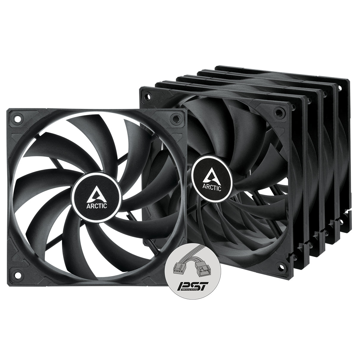 ARCTIC F12 PWM PST Computer case Fan 4.72" (12 cm) Black 5 pc(s)