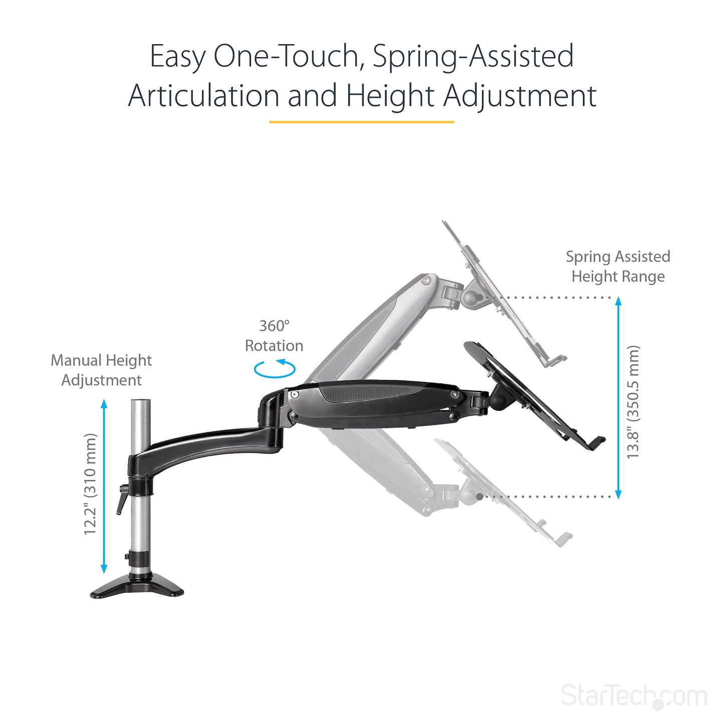 StarTech.com ARMUNONB1 laptop stand Laptop & monitor arm Black
